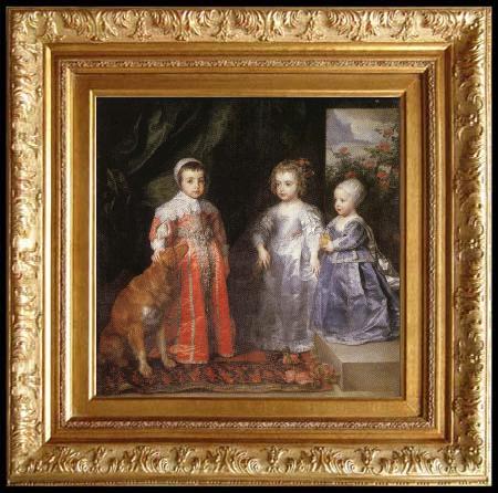 framed  Anthony Van Dyck Portrait of the Children of Charles I of England, Ta3142-1